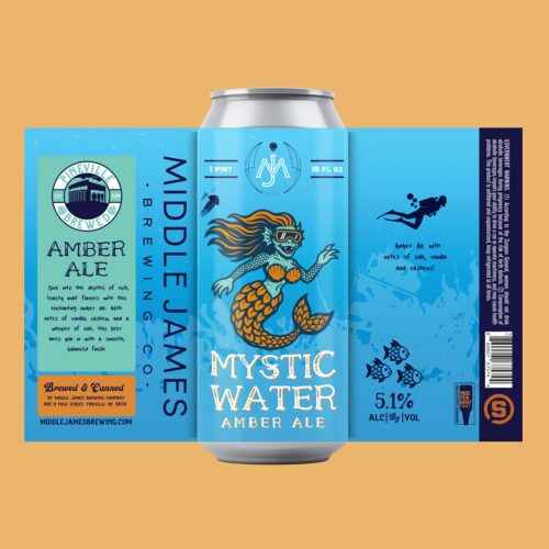 Mystic Waters Amber Ale Can Design